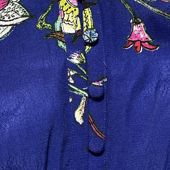 Maeve Maplewood Dress Blue Floral XL Extra Large Long Sleeve V-Neck - Picture 5 of 9